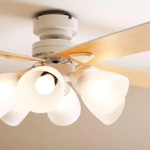 栗ちゃん様専用】シーリングファンライト 6灯 ホワイト・ナチュラル