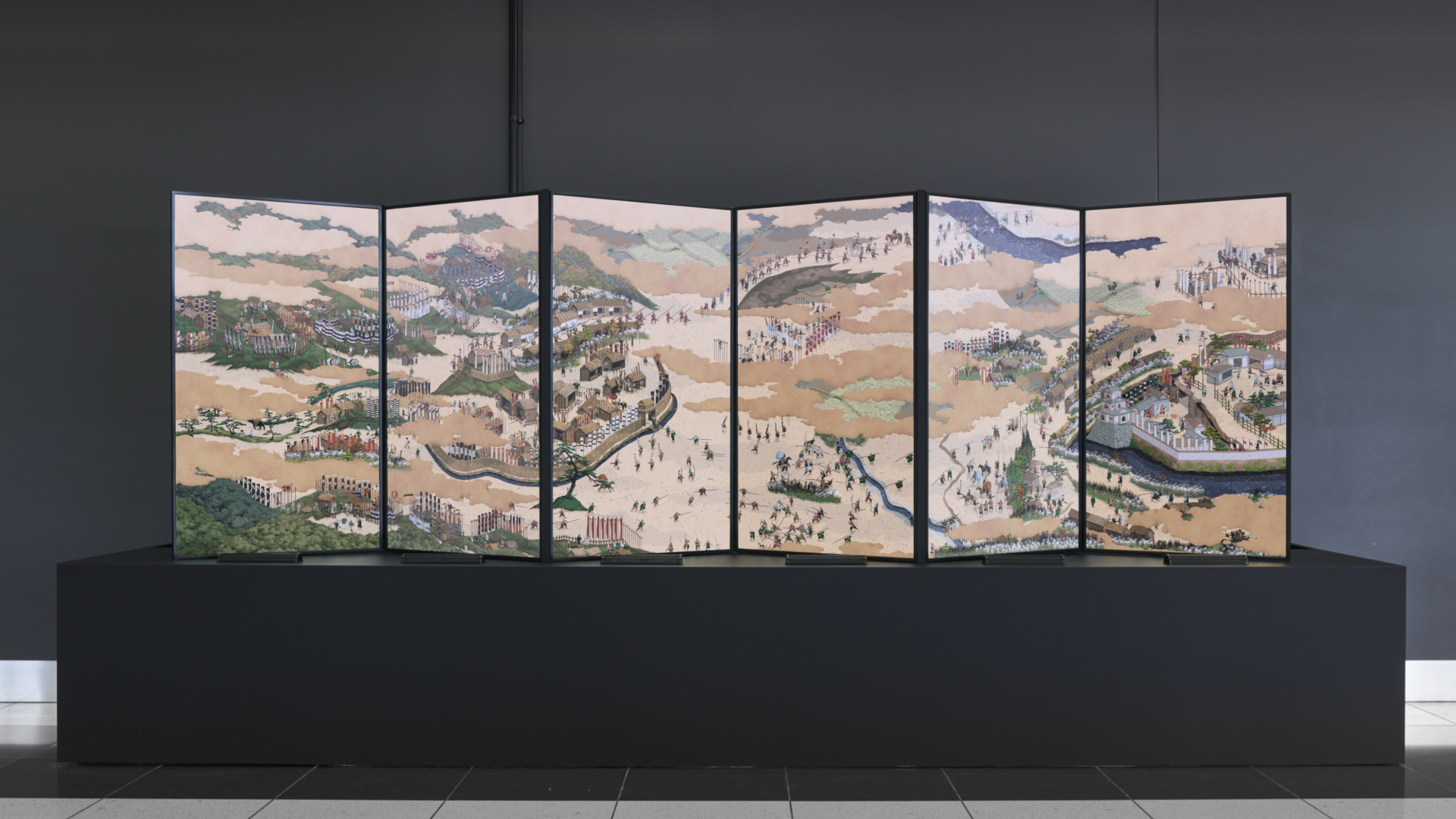 山水画の屏風2枚 箱入り 山水図屏風 文化遺産オンライン