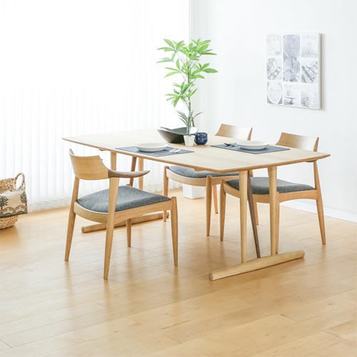 飛騨家具 nissin 日進木工 White Wood ホワイトウッド 2本脚テーブル