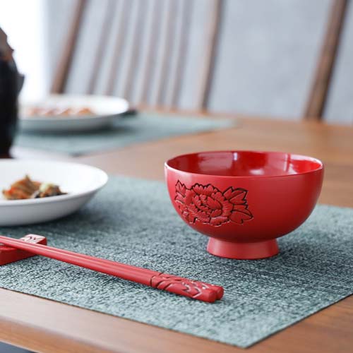 村上木彫堆朱 藤井漆工 お椀 牡丹 伝統工芸品 木製 ボウル | MUKU工房