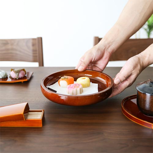 AG62 根来塗り 盛り鉢 高脚 高足 刺盛 サラダ盛 オードブル パーティー