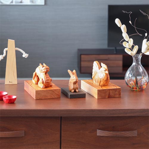 一位一刀彫 鈴木彫刻 干支 伝統工芸品 木製 オブジェ | MUKU工房