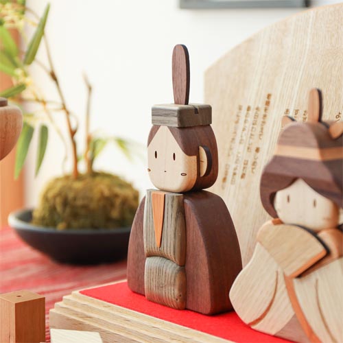 旭川クラフト sasaki ササキ工芸 Mokusei Hinaningyo 木製ひな人形 DX