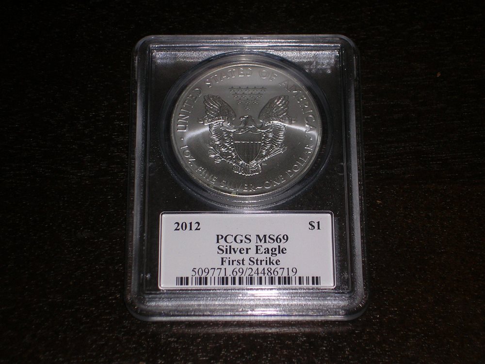 2012 Silver $1 American Eagle PCGS MS69 John M. Mercanti Signature