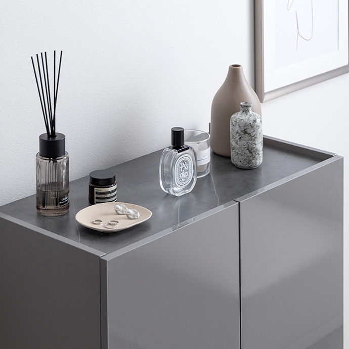 Anq キャビネット 石目調 棚 収納 ストーン 送料無料】【幅100cm】Anq