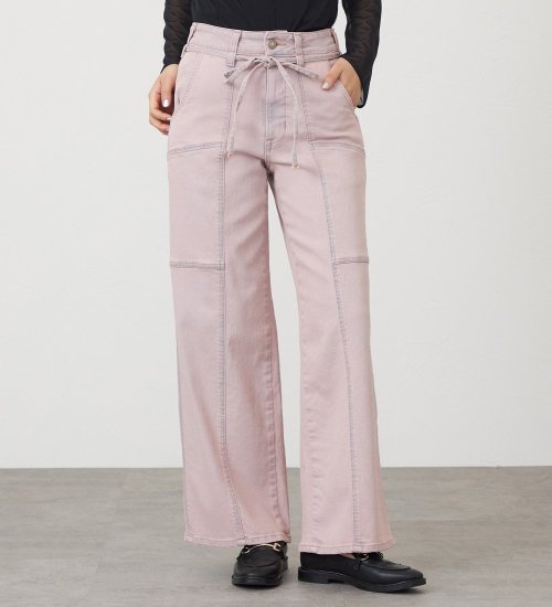 試着対象】SOMETHING LISA BELTED WIDE/ワイドデニムパンツ|SOMETHING