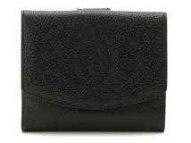 CHANEL シャネル Wホック 二つ折り財布 ココマーク ブラック キャビア