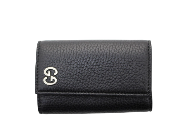 GUCCI グッチ GGメタル 6連キーケース 473924 ブラック レザー