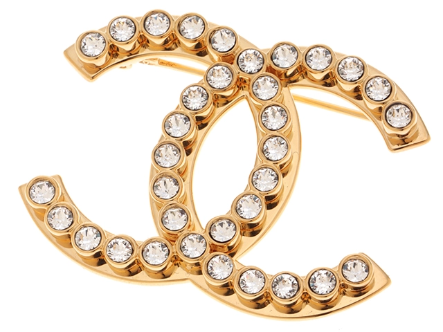 CHANEL シャネル ココマークブローチ メタル(GPゴールドメッキ)/ライン