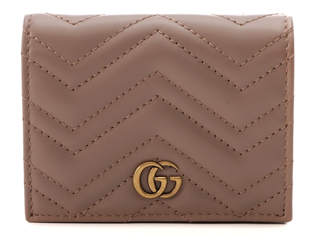 GUCCI 二つ折り財布 ベージュ レザー