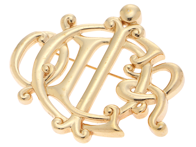 Dior ゴールドロゴブローチ クリスチャンディオール Christian Dior