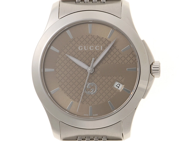 GUCCI グッチ 時計 Gタイムレス 126.4 メンズ クオーツ SS ゴールド
