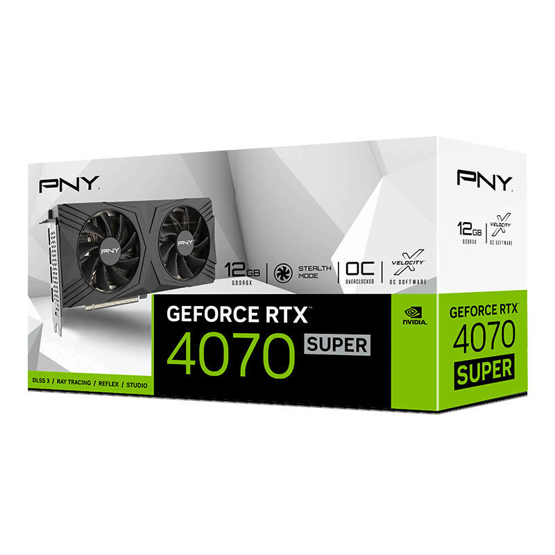 PNY GeForce RTX™ 4070 SUPER 12GB VERTO™ Overclocked Dual Fan DLSS 3