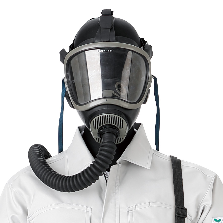 エアラインマスク 18号HVT－Y型 1本蛇管式 逃電アース形 携帯式