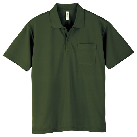 ドライポロシャツ ポケット付き 00330－AVP 037 アーミー