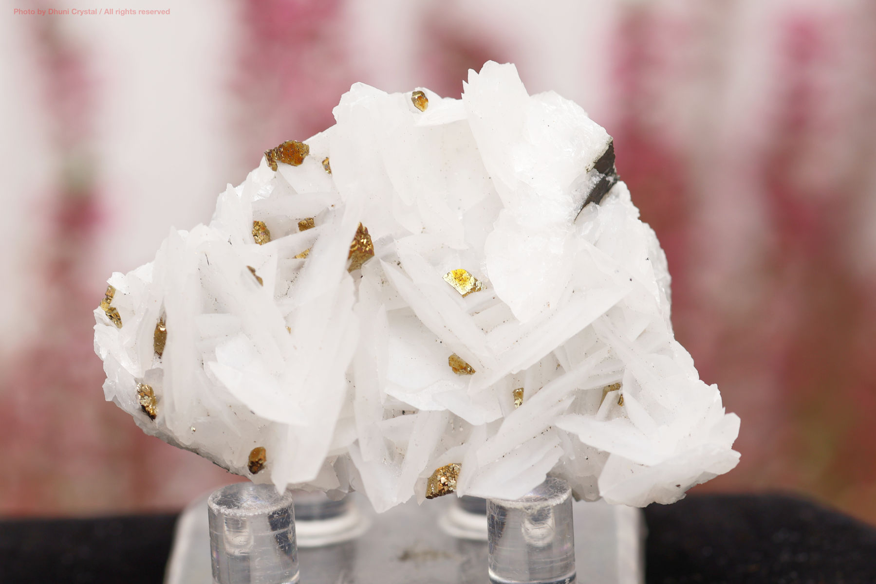 ホワイトローズカルサイト チャルコパイライト共生 鉱物標本