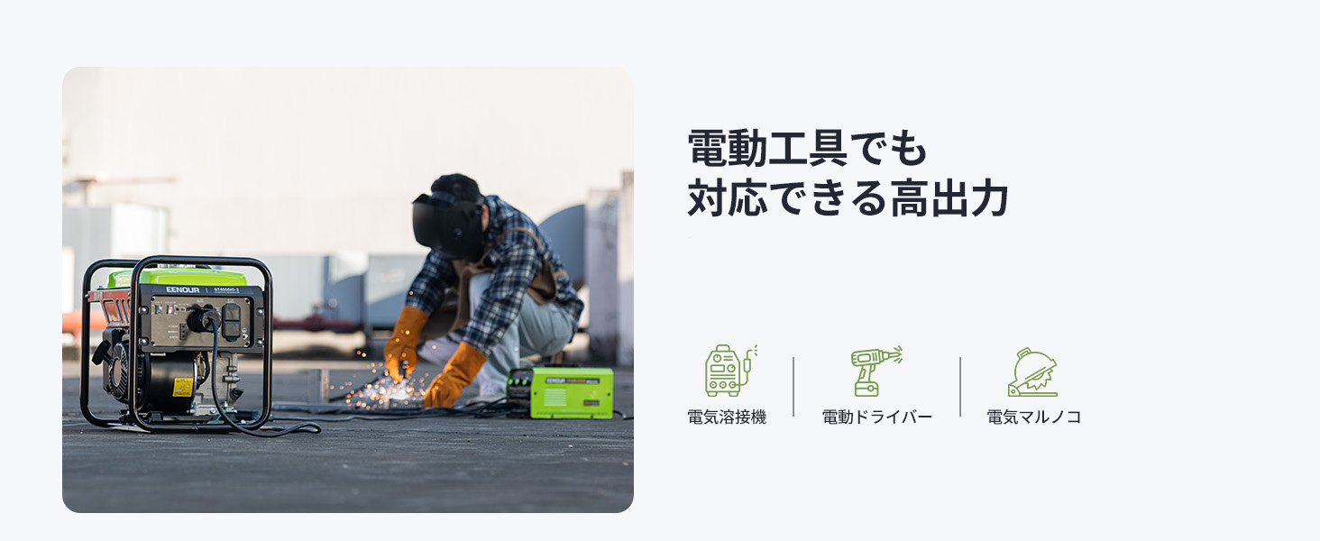 EENOURから3.5kVAの高出力と軽量化を実現したインバーター発電機