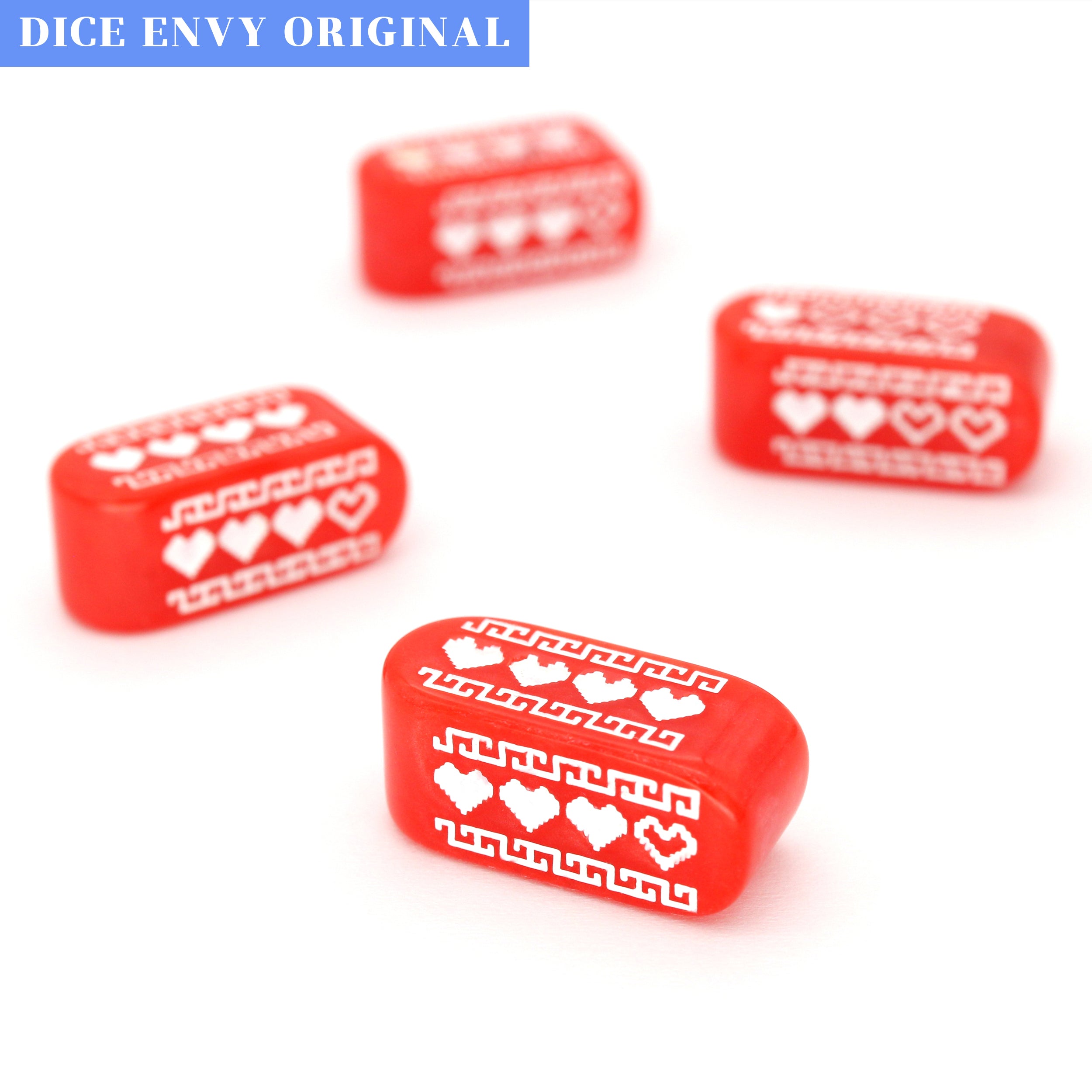 Infinity d4 Pixel Hearts - Hydromelon Zelda Inspired Dice – Dice Envy