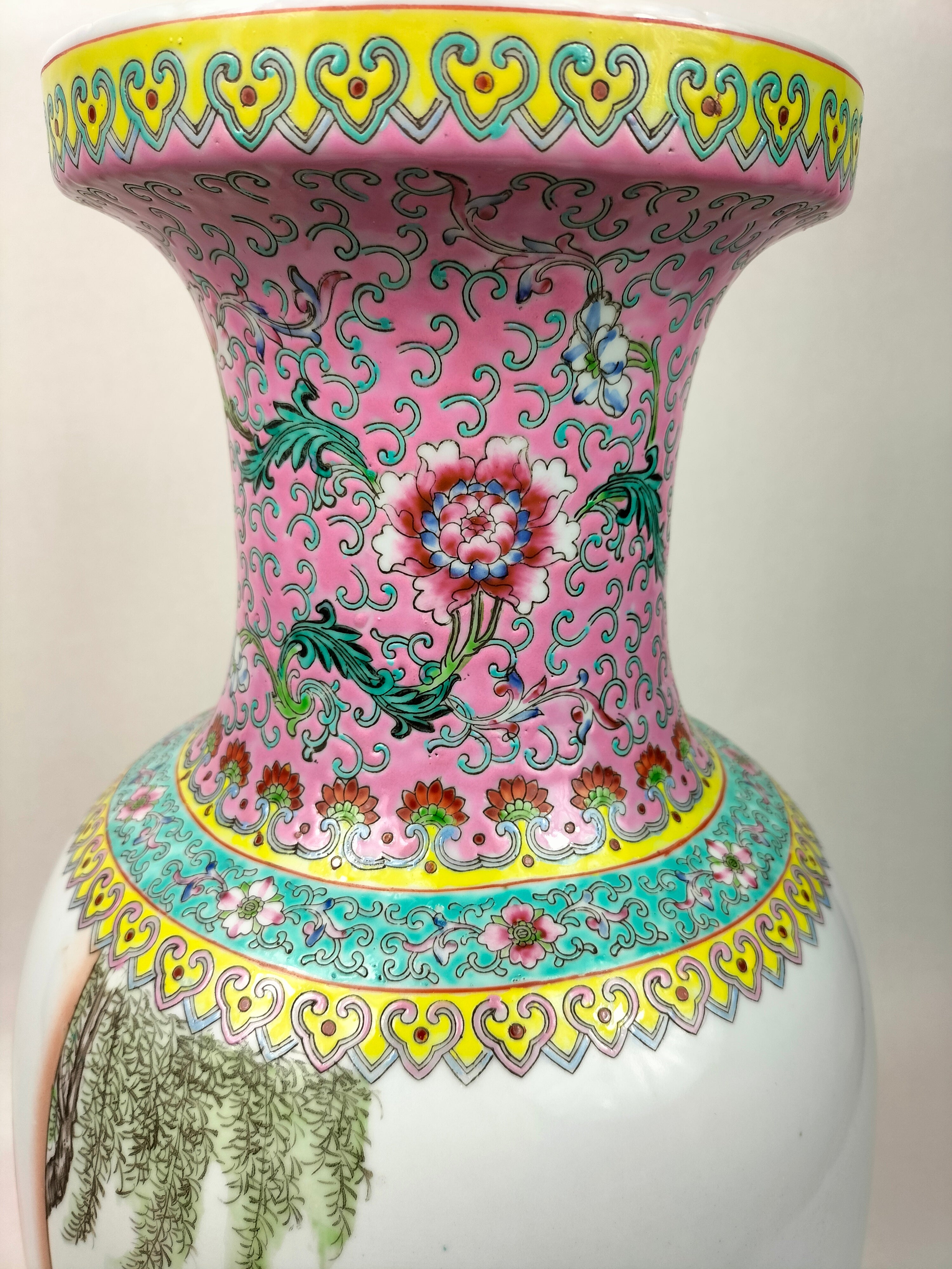 中国，花瓶 ，景德镇，時代物，粉彩 ，大壷，大花瓶，大甕，蓋付き