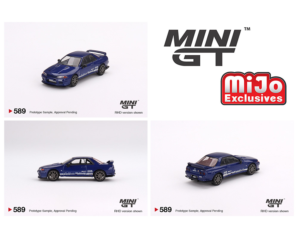 Mini GT #589 1:64 Nissan Skyline GT-R Top Secret VR32 – Blue