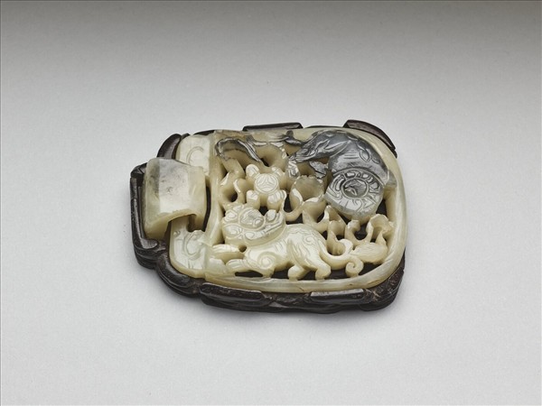 中国 玉石翡翠彫刻 雙耳活環 獅子鈕蓋爐 香炉 V R8792 中国 玉石翡翠