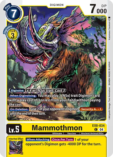 Digimon TCG card EX8-034 Mammothmon