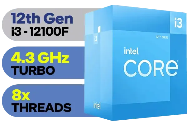 INTEL CORE I3-12100F 12TH GEN 4 CORE UPTO 4.3GHZ LGA1700 PROCESSOR
