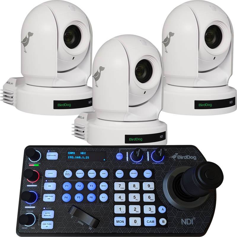 BirdDog 3x P200 White Camera + PTZ Keyboard Bundle - BDP200MAYPROMO-W