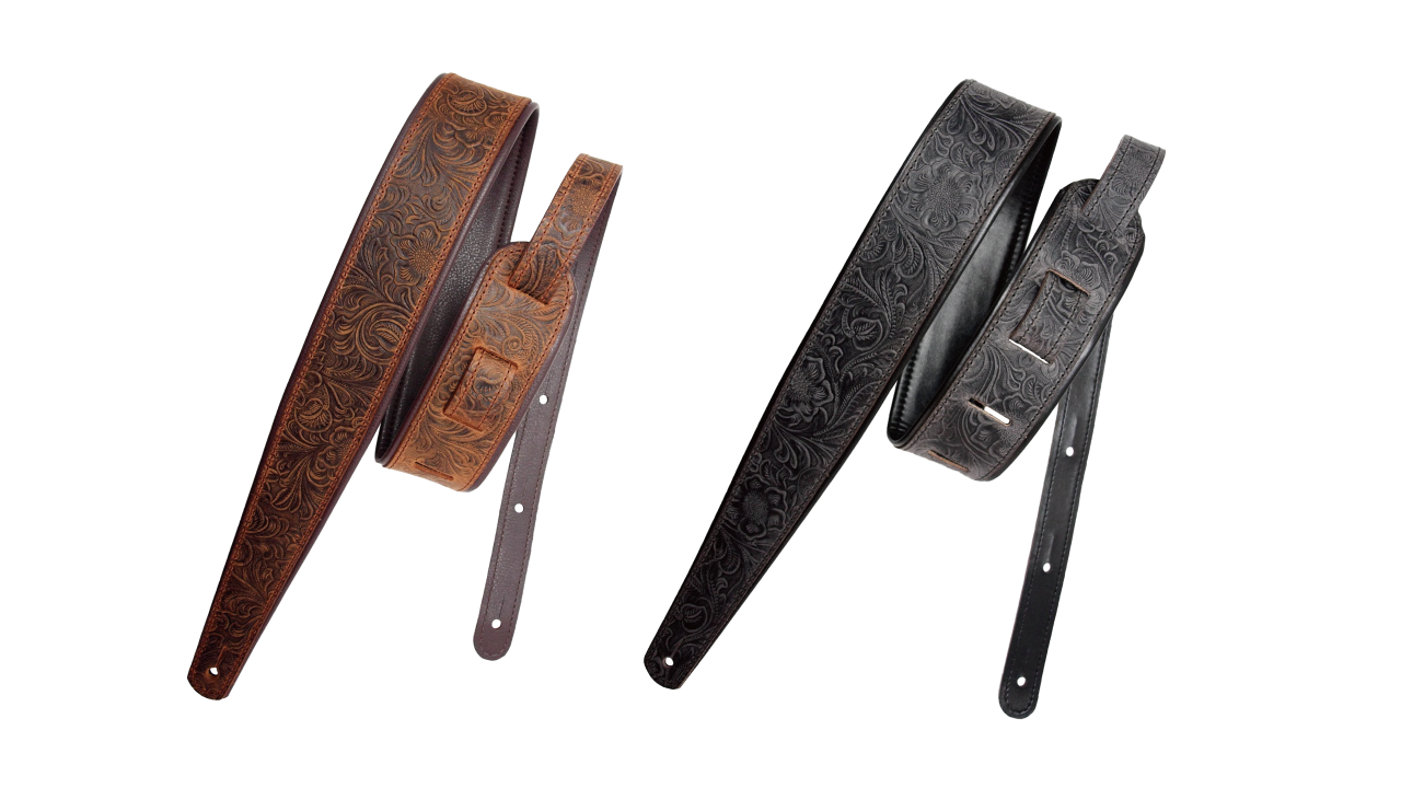 LM Productsよりウェスタン調の型押し模様のギターストラップ2色発売