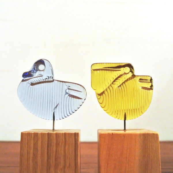 60'S HOYA Crystal Glass Ornamental Bird Design：河上 恭一郎