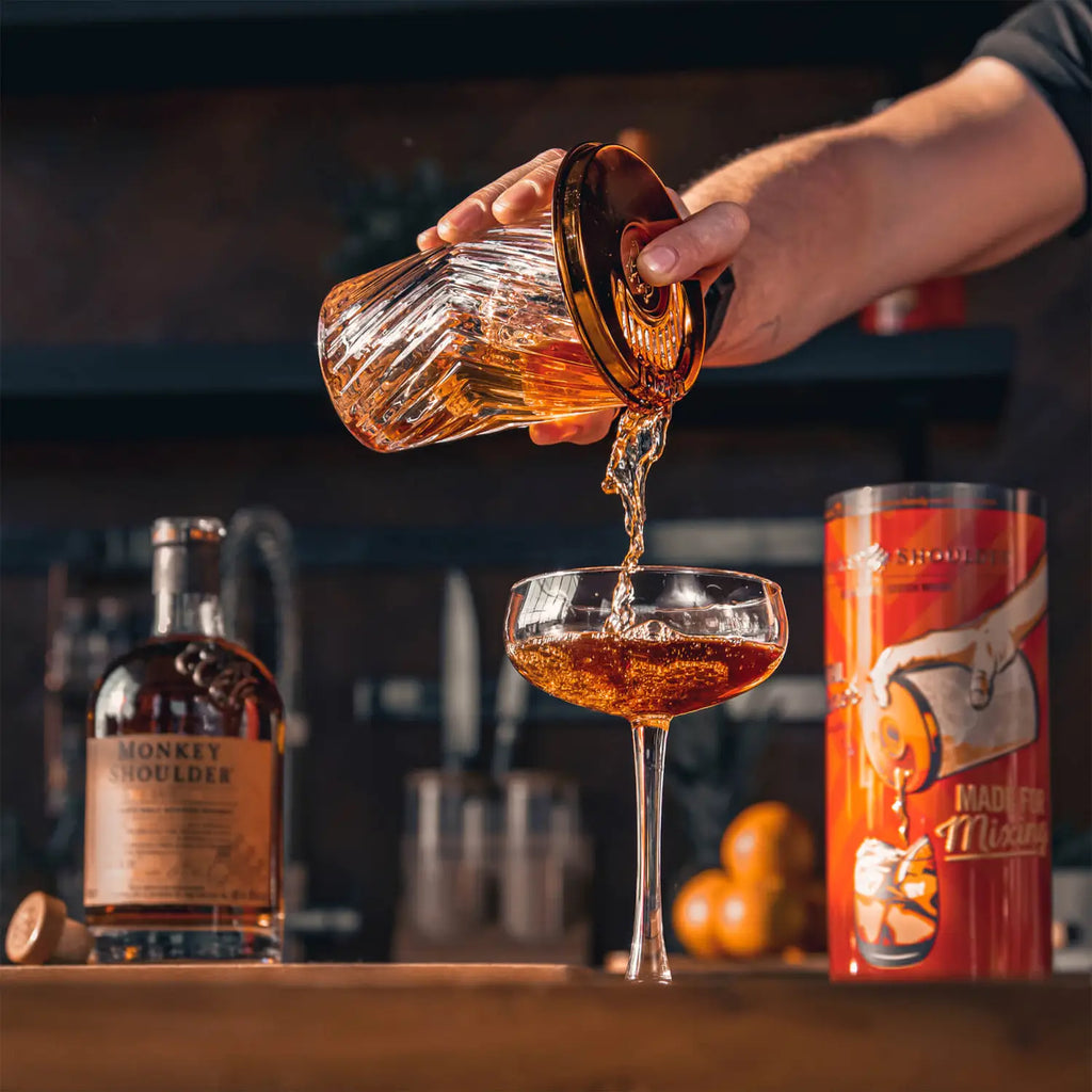 Monkey Shoulder & Limited-Edition Metal Cocktail Strainer Tin Gift Set