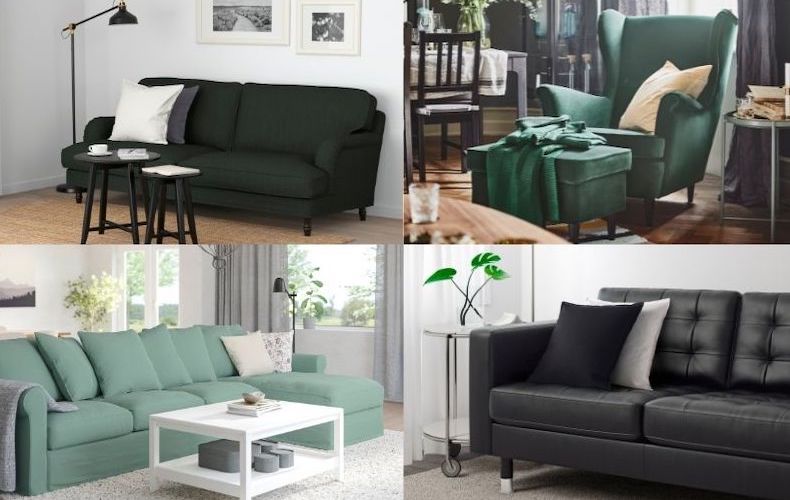 IKEA ストランドモン アームチェア ＋ オットマン セット】グリーン