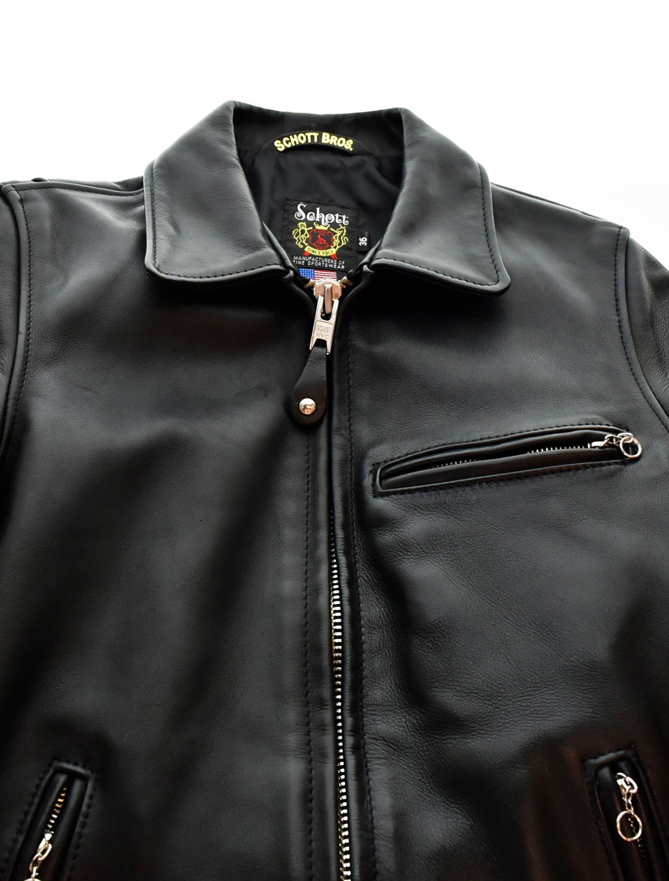 Schott 642 ブラック レザー シングルライダースジャケット サイズ40