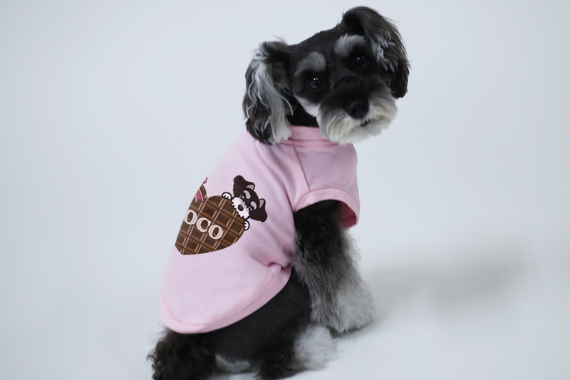 犬服 No.176 ハートチョコ色わんぴ(うさちゃん付き) ハンドメイド 犬服