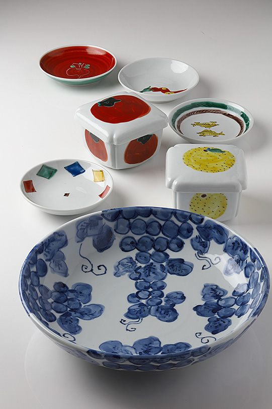 九谷 須田菁華 作 小鉢2客 楽天市場】九谷焼：染付双耳向付・須田菁華