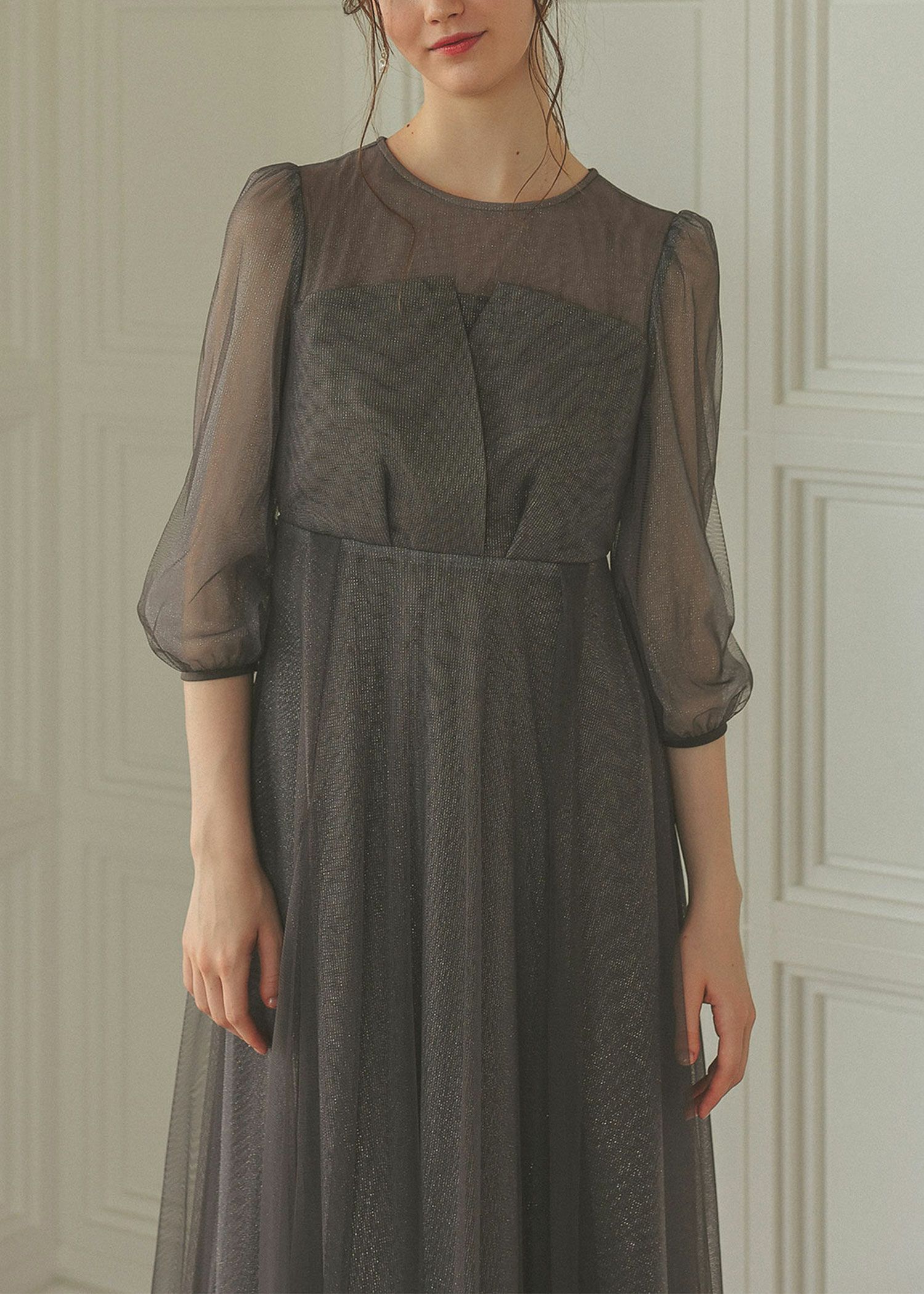 ビスチェ風トップス ラメチュールワンピースドレスのドレス|Dorry Doll