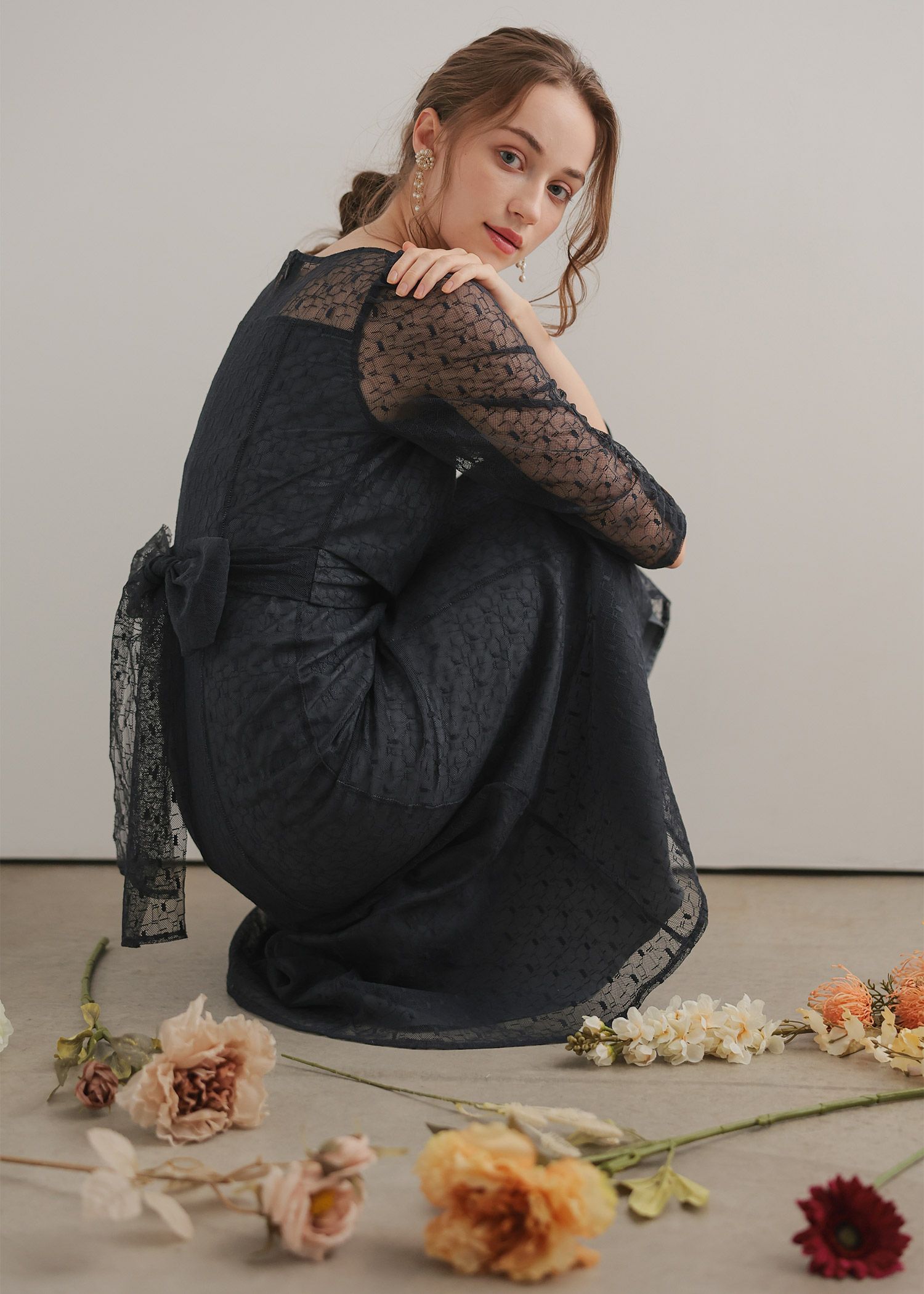 カシュクールデザインレースドレス|Dorry Doll