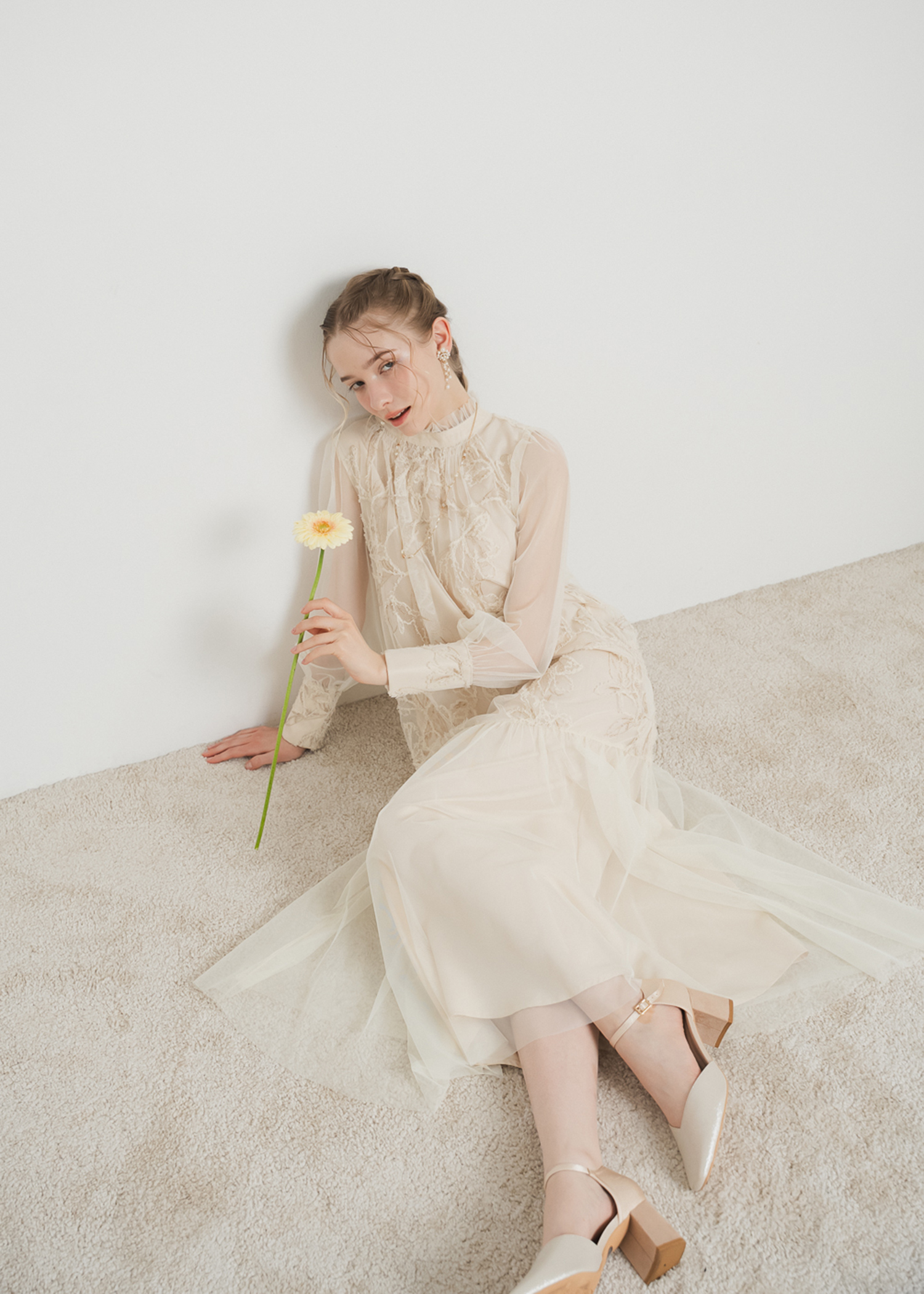 フェザーフラワーチュールドレス｜Dorry Doll