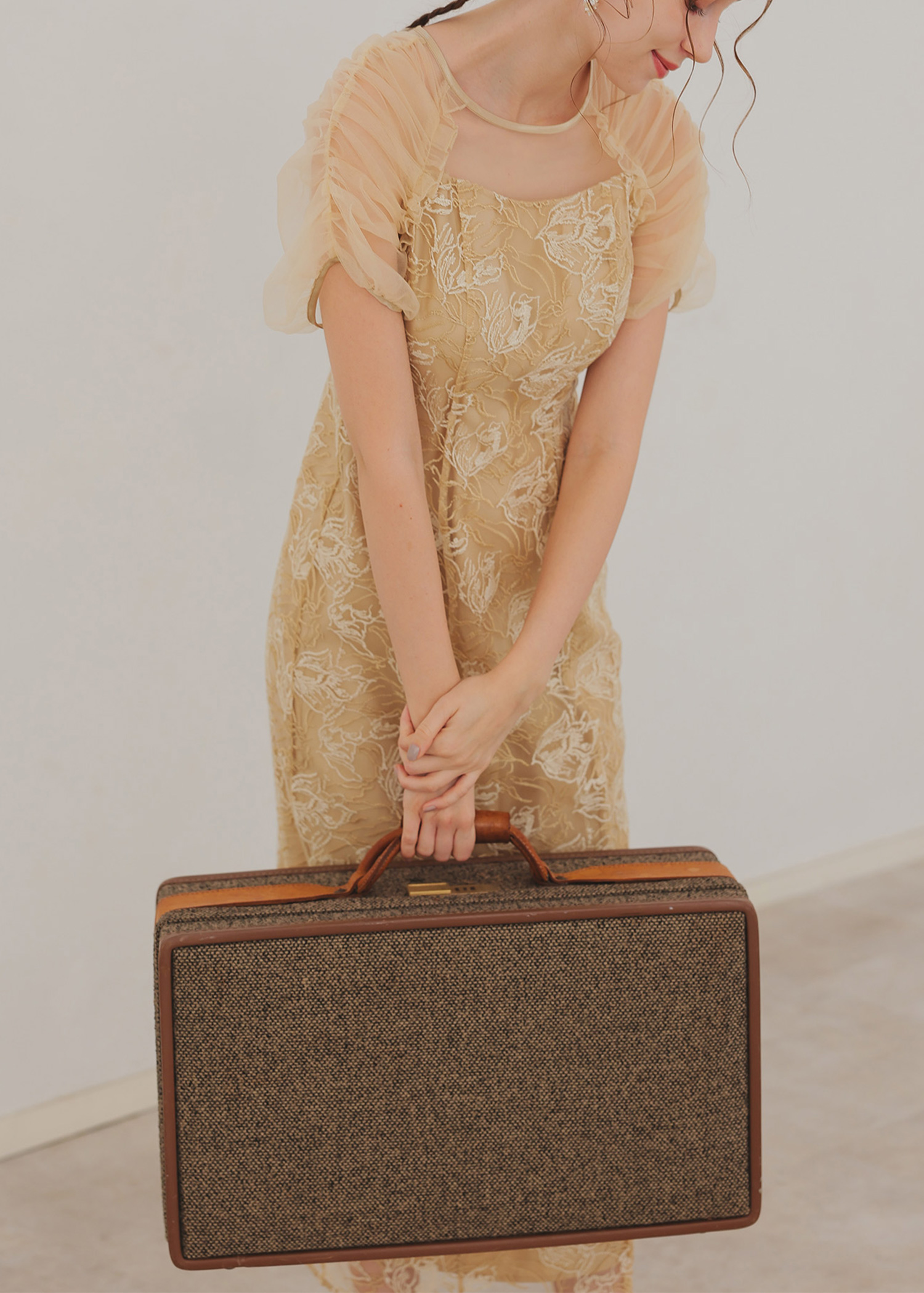 フラワーチュールギャザーパフドレスのドレス|Dorry Doll / LE'RURE