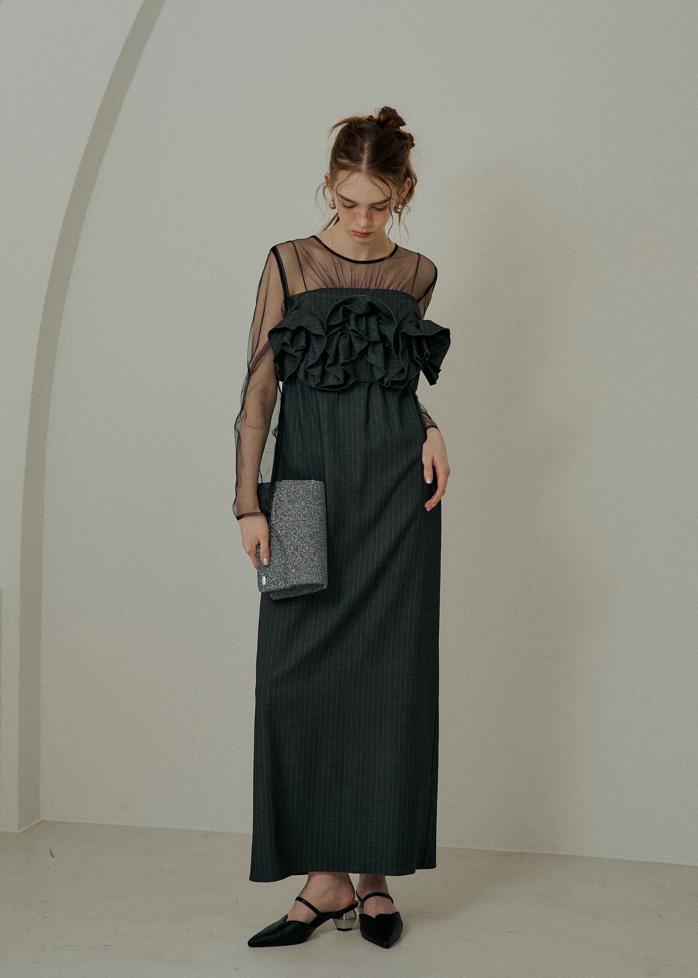 Wavy frill bustier stripe dressのドレス|Dorry Doll / LE'RURE