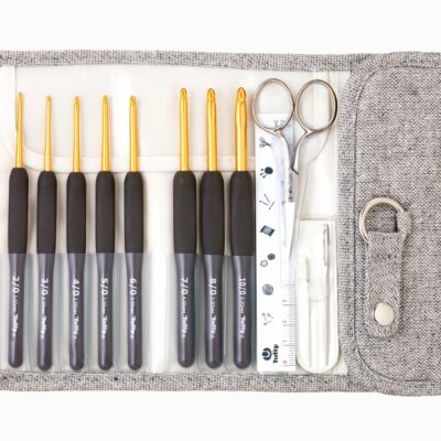 チューリップ ETIMO ブラック ゴールドかぎ針編みセット - Haoyi