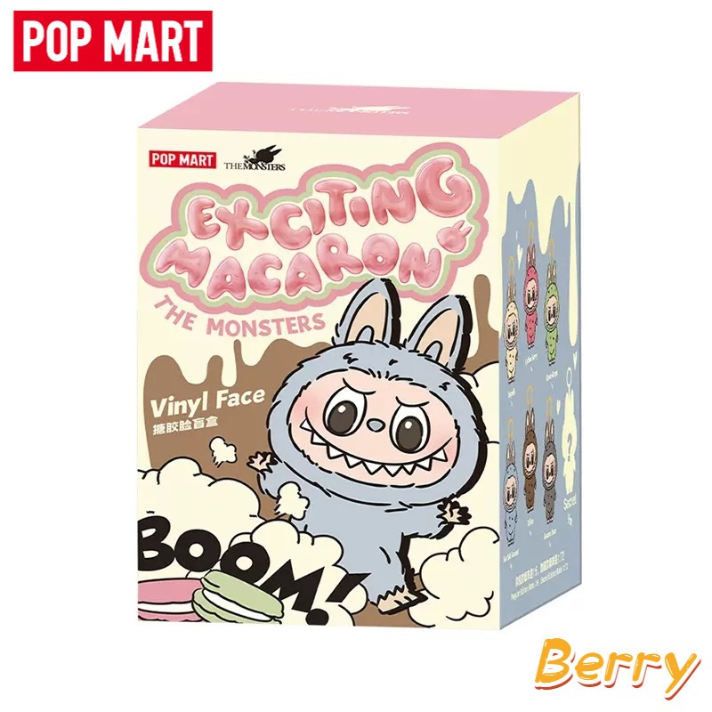 在台免運正版泡泡瑪特labubu 一代心動馬卡龍搪膠臉公仔POPMART 拉布布