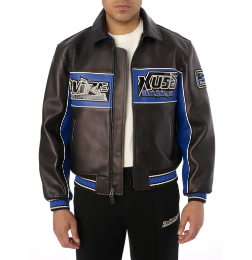 Avirex Black Spider Racer Jacket - Daniel's Leather