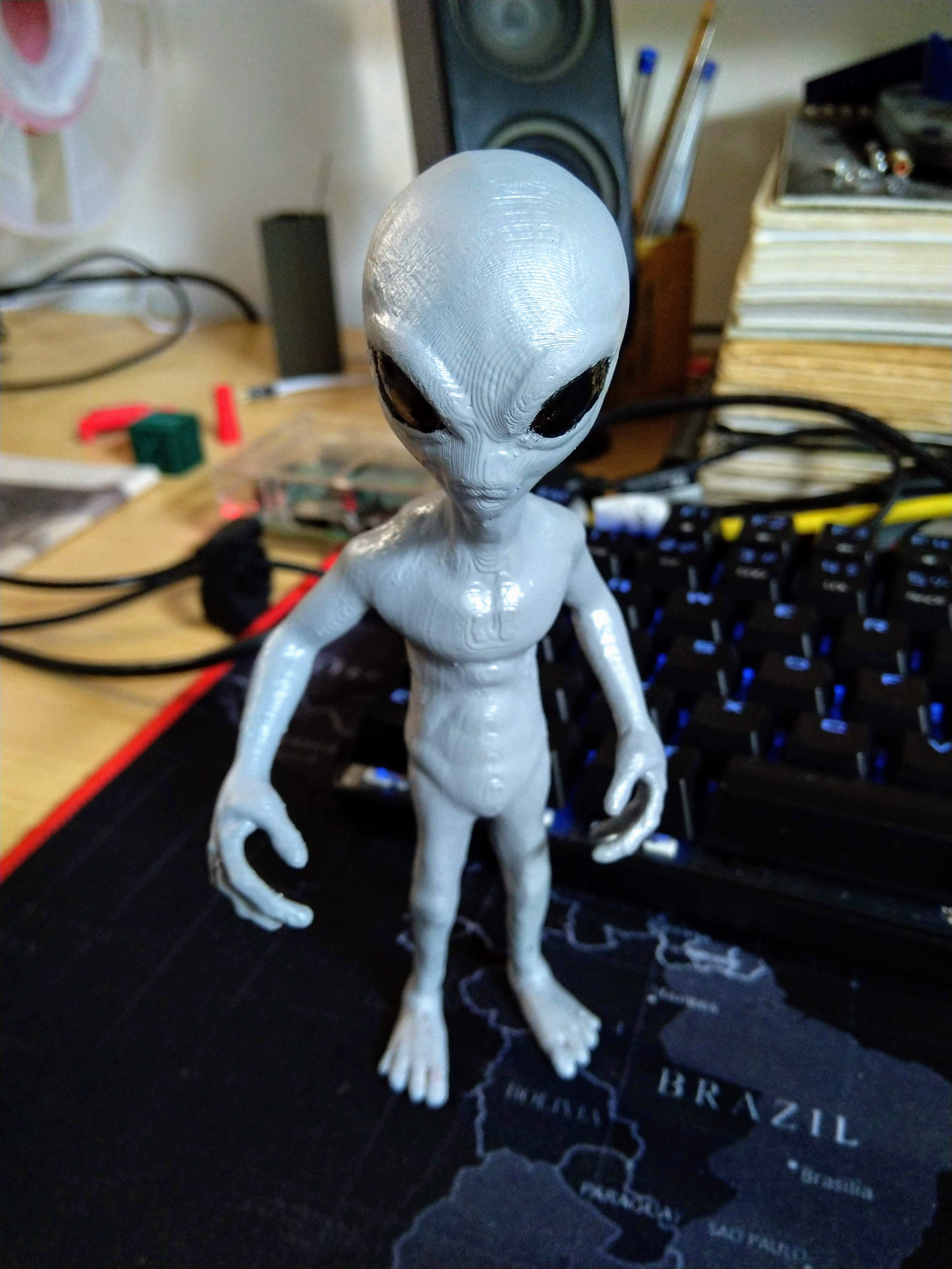 Grey type Alien figure modeled object