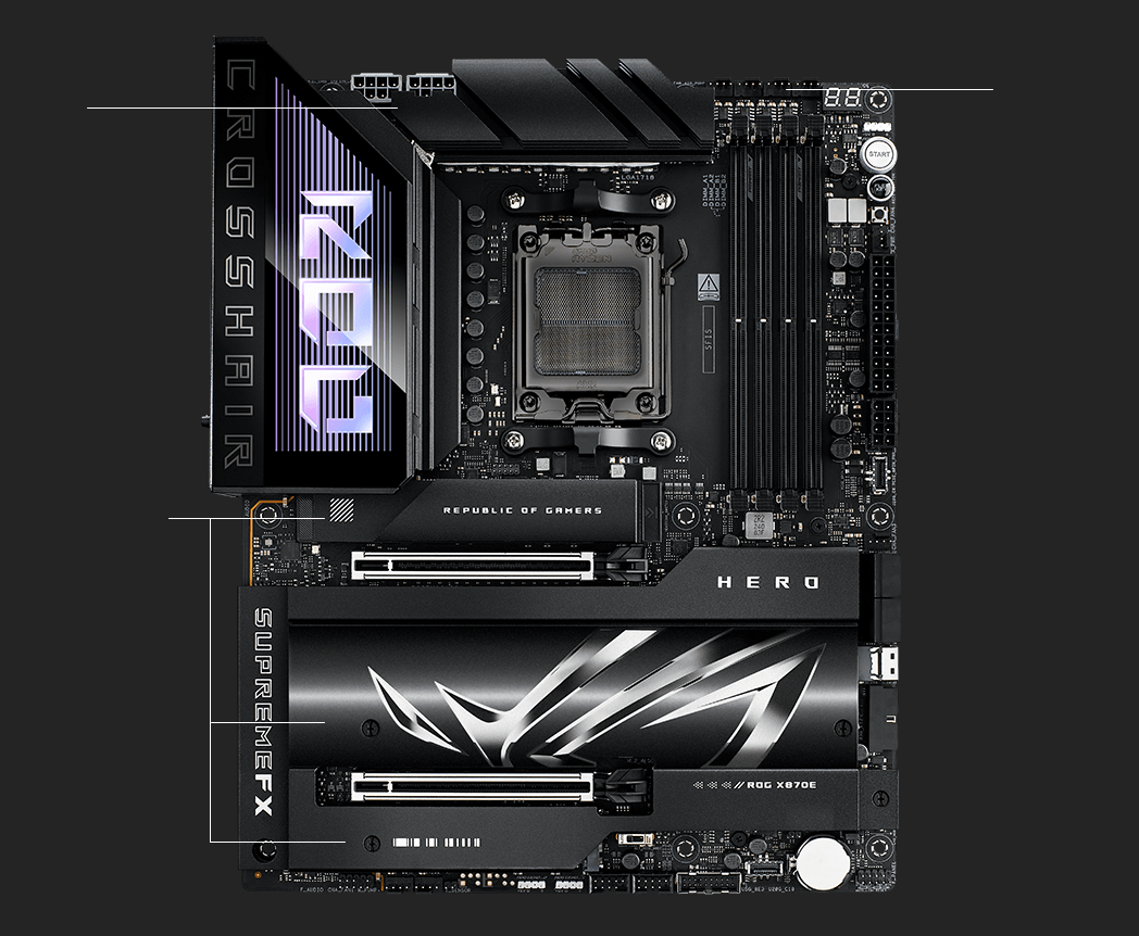 ROG CROSSHAIR X870E HERO | ROG Crosshair | Gaming Motherboards