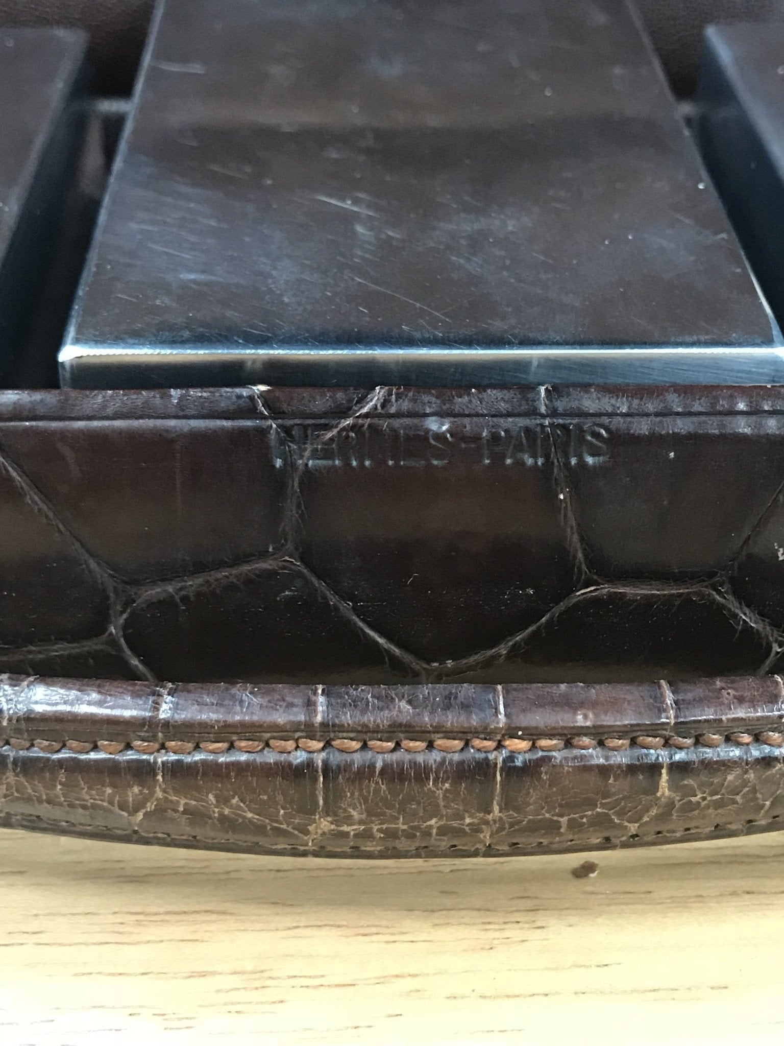 Hermès 1950's Genuine Crocodile Vanity Men's Case