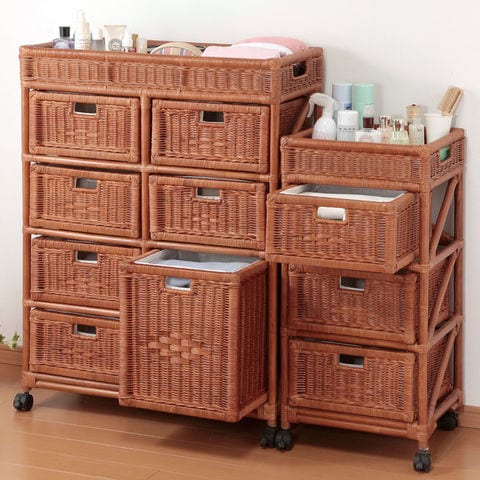 ヴィンテージラタン 籐家具 チェスト 4段引き出し タンス ラタン d