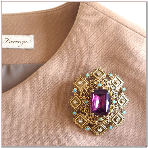 ヴィンテージ フロレンザ Florenza ブローチ パール ターコイズ