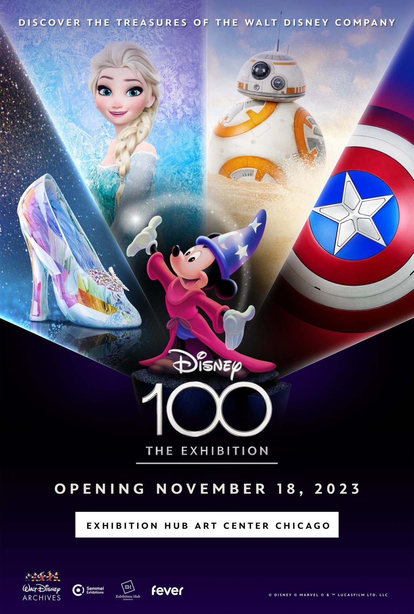 ウォルト・ディズニー 生誕100周年記念 1500枚限定 布製 ポスター 100