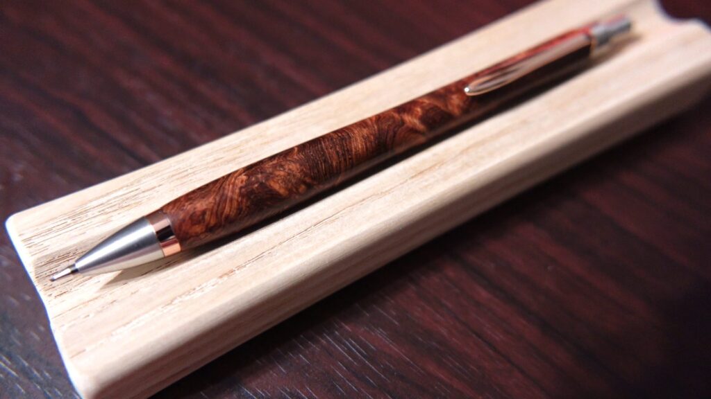 ホンジュラスローズ瘤杢】ウッドペンクラフトの木軸シャーペンを徹底